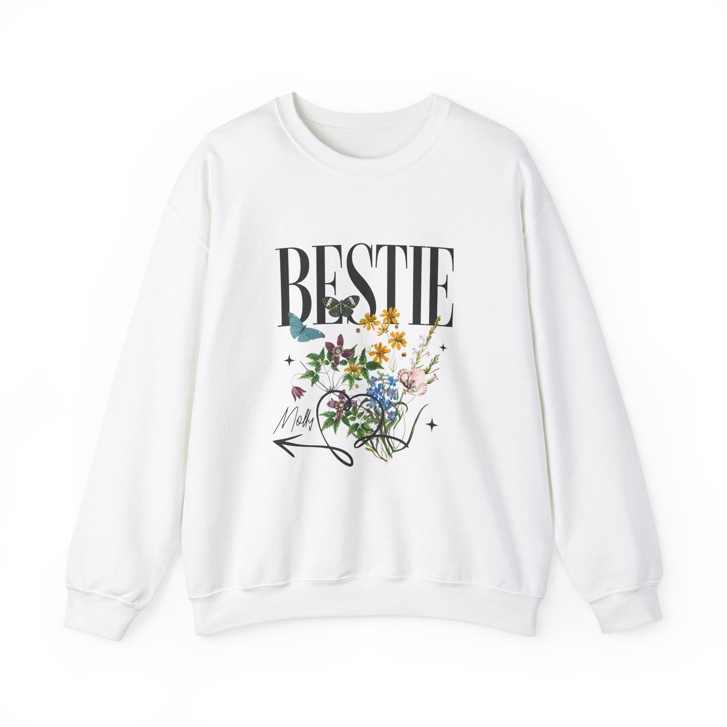 Bestie Bridesmaid Proposal Vintage Wildflower Sweatshirt