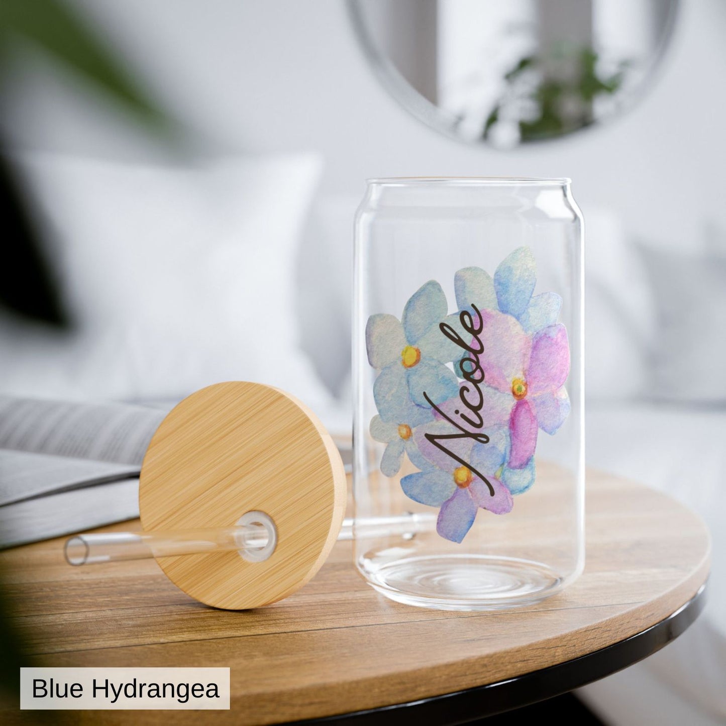 Blossom & Brew Personalized Iced Coffee Sipper Glass Cup