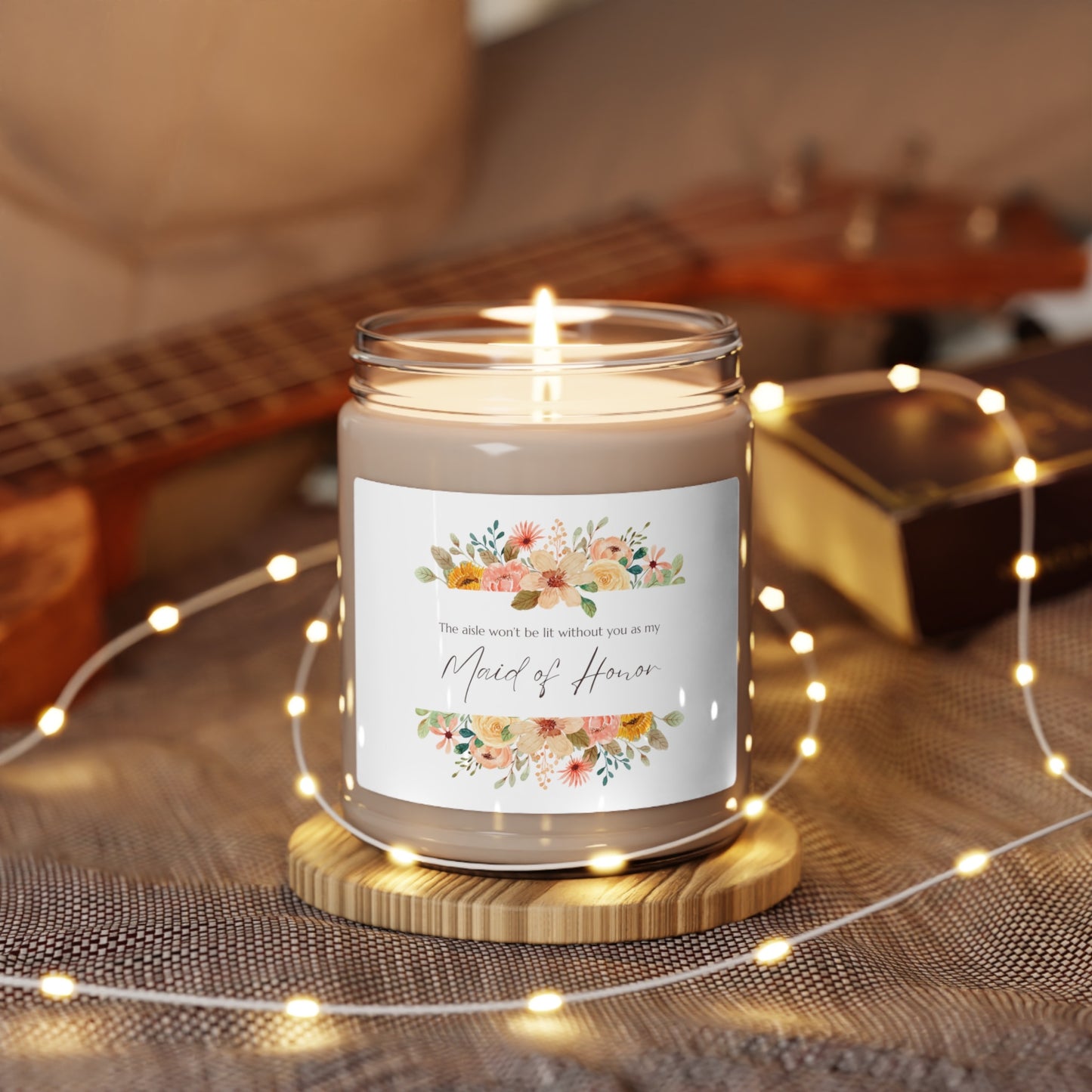 Be My Maid of Honor Proposal Candle