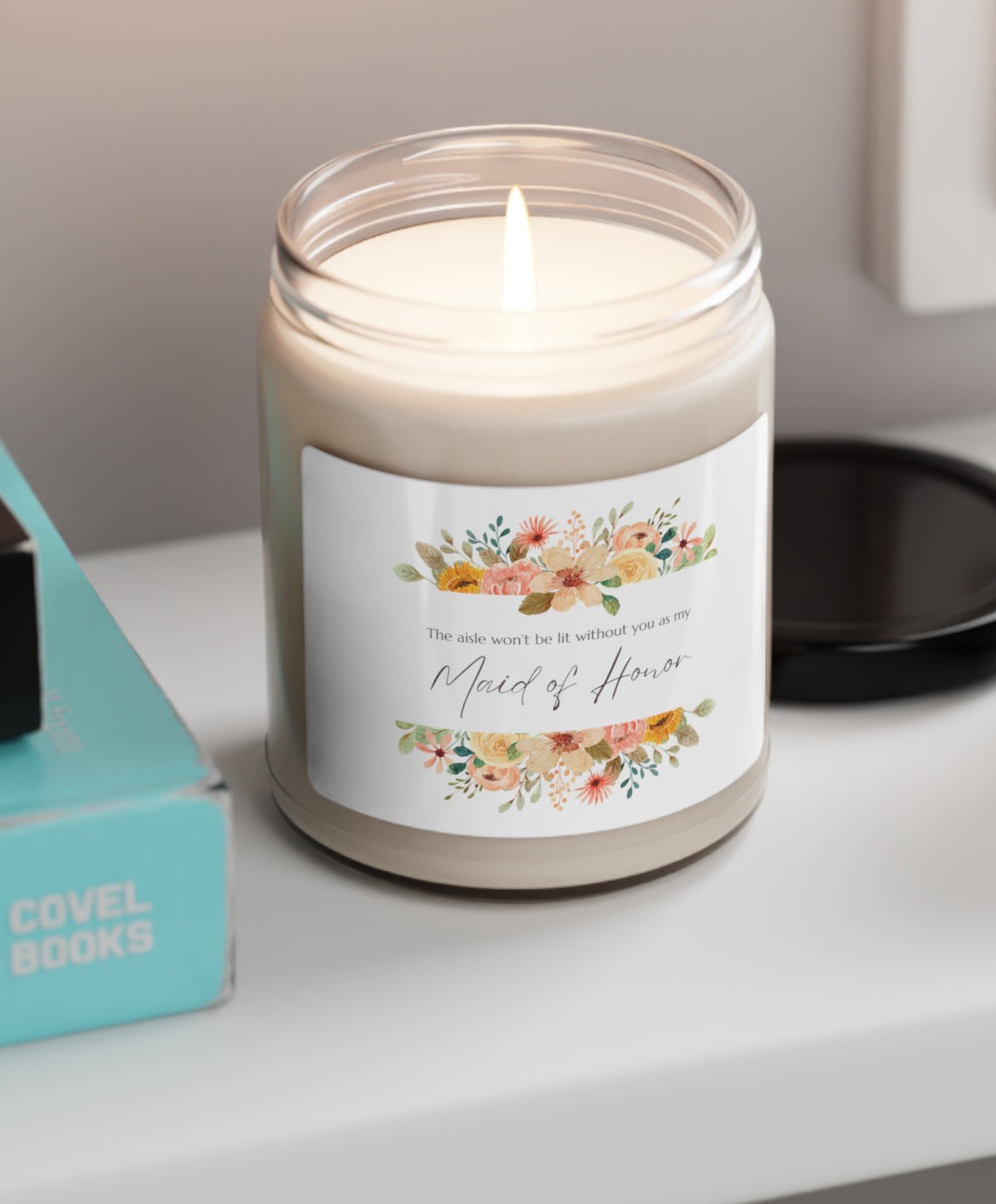 Be My Maid of Honor Proposal Candle