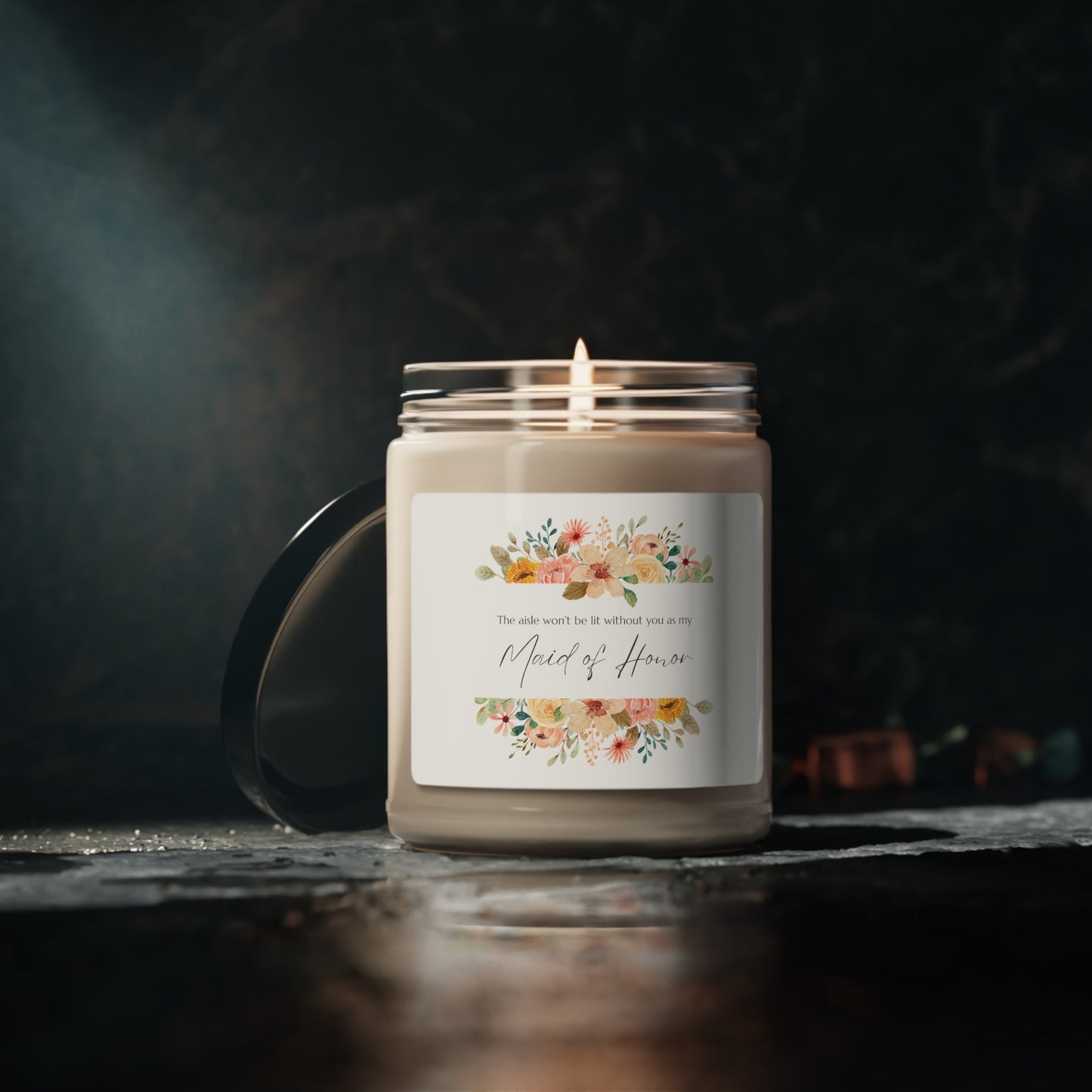 Be My Maid of Honor Proposal Candle