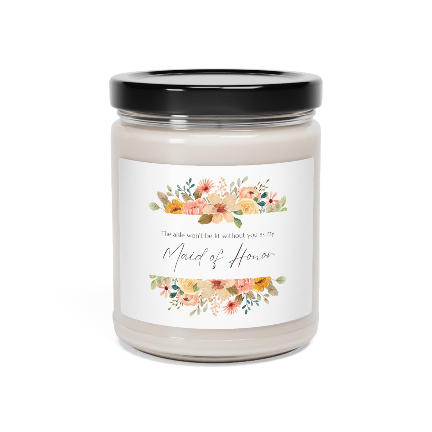 Be My Maid of Honor Proposal Candle