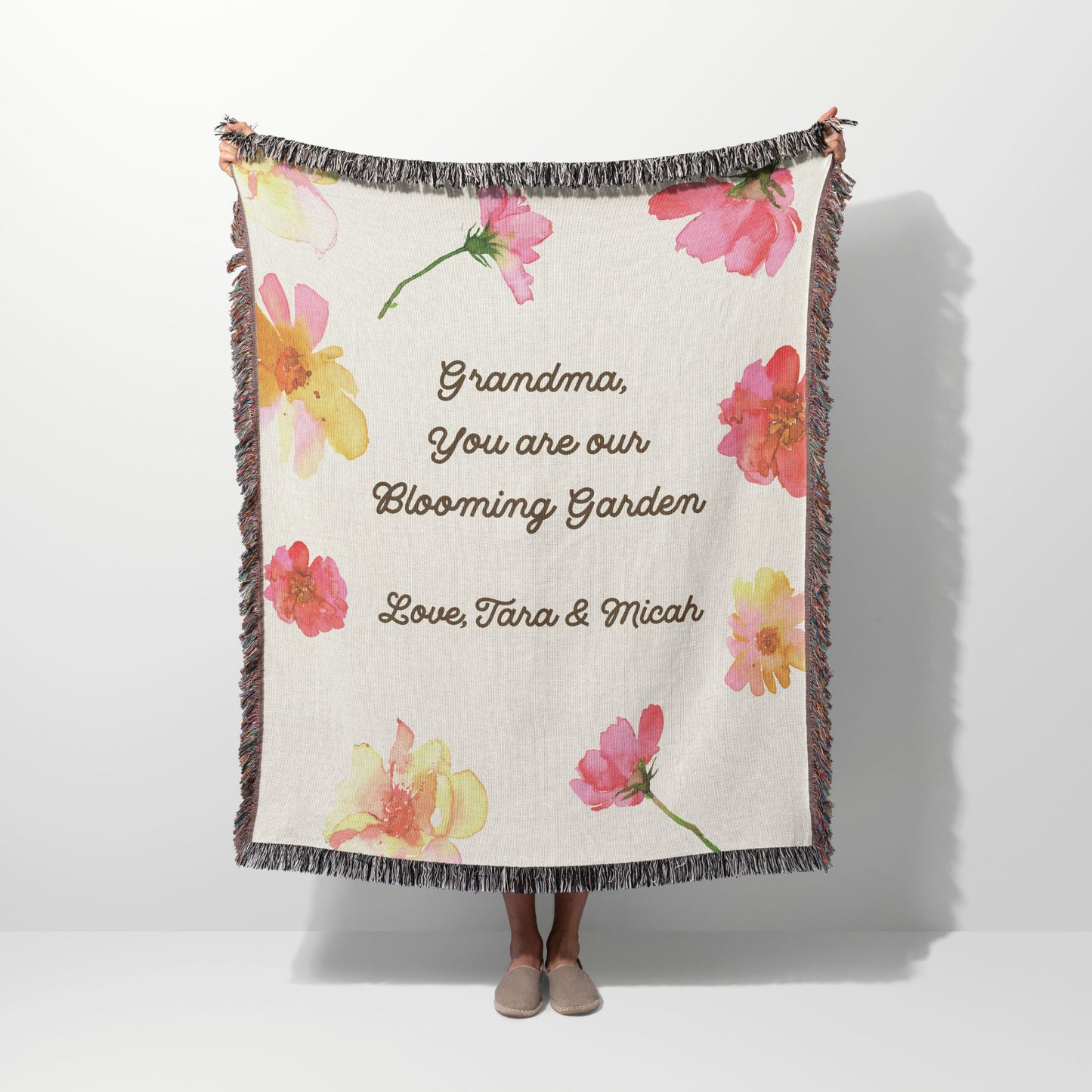 Blooming Garden For Mom Woven Blanket