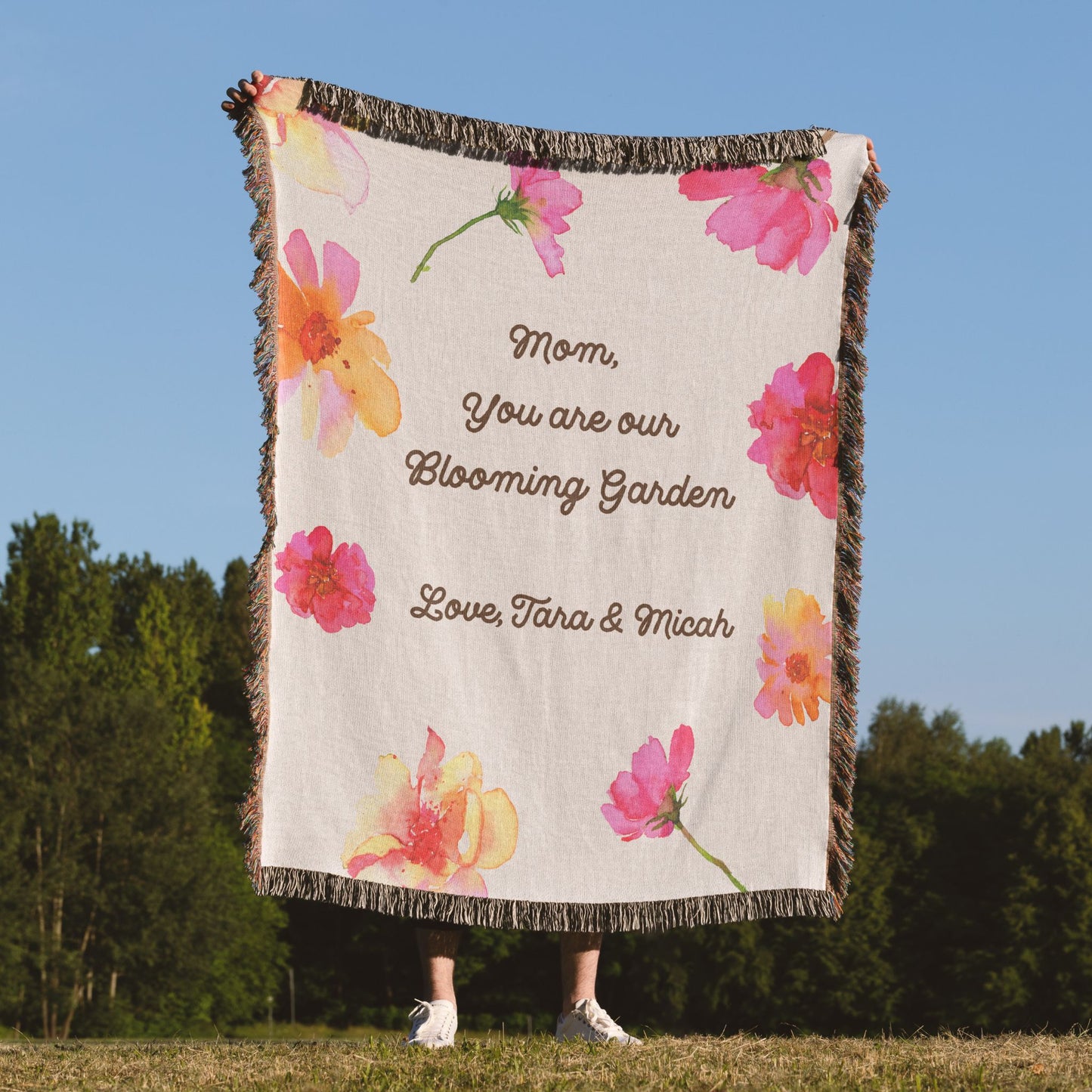 Blooming Garden For Mom Woven Blanket