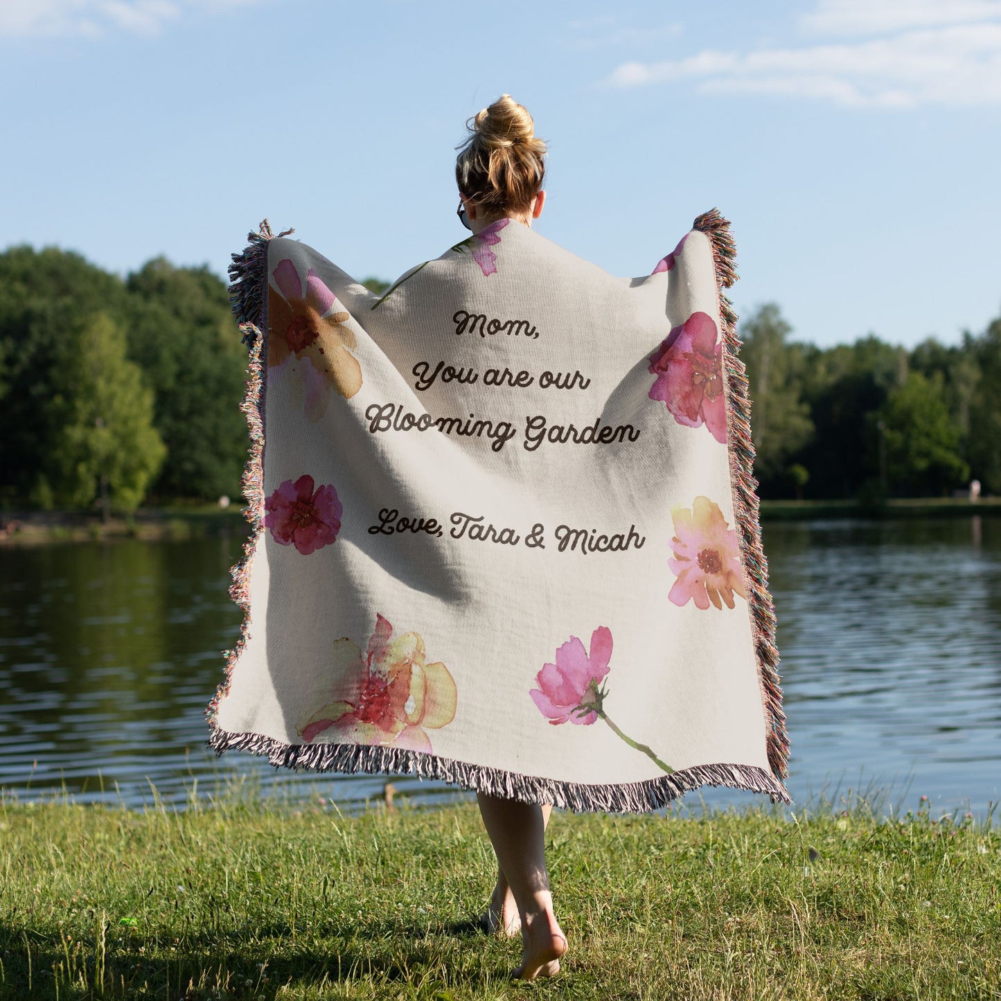 Blooming Garden For Mom Woven Blanket