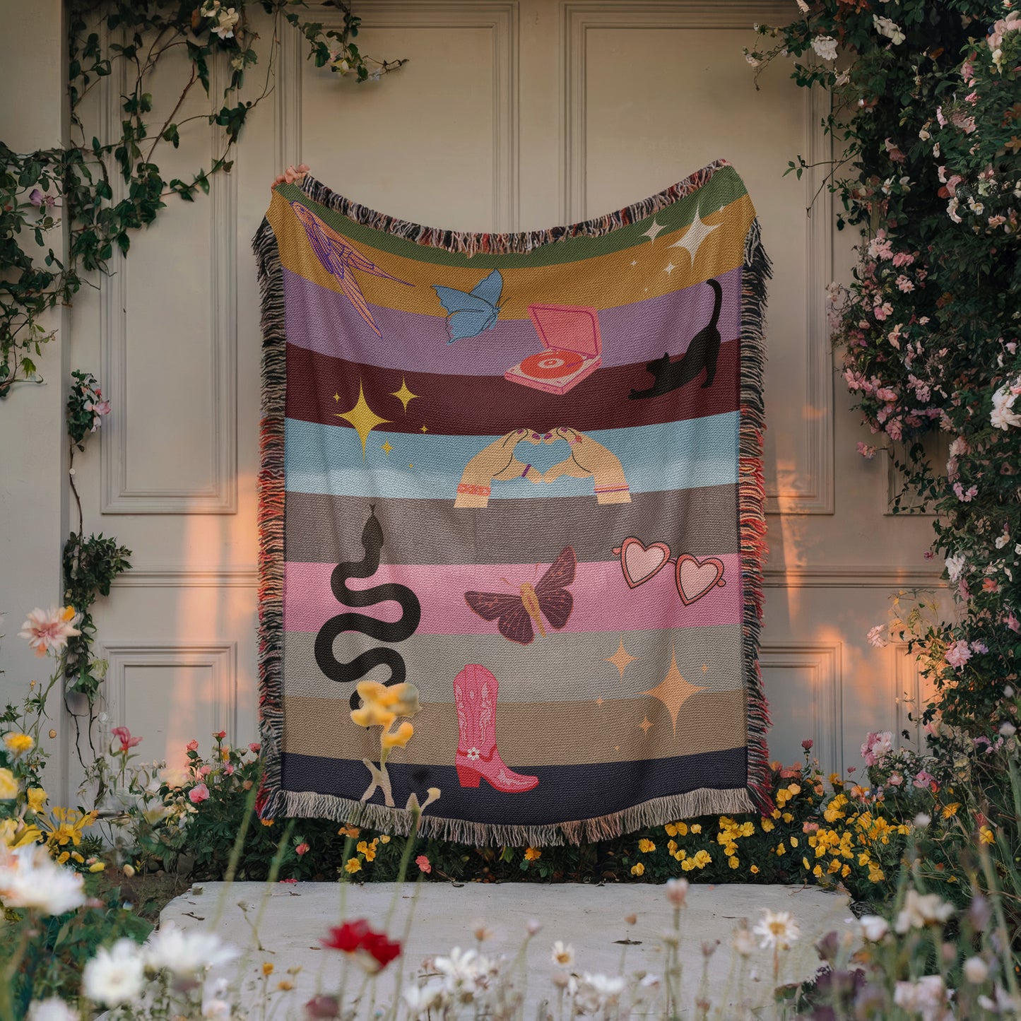 Loving Through The Eras Woven Blankets for Swifties