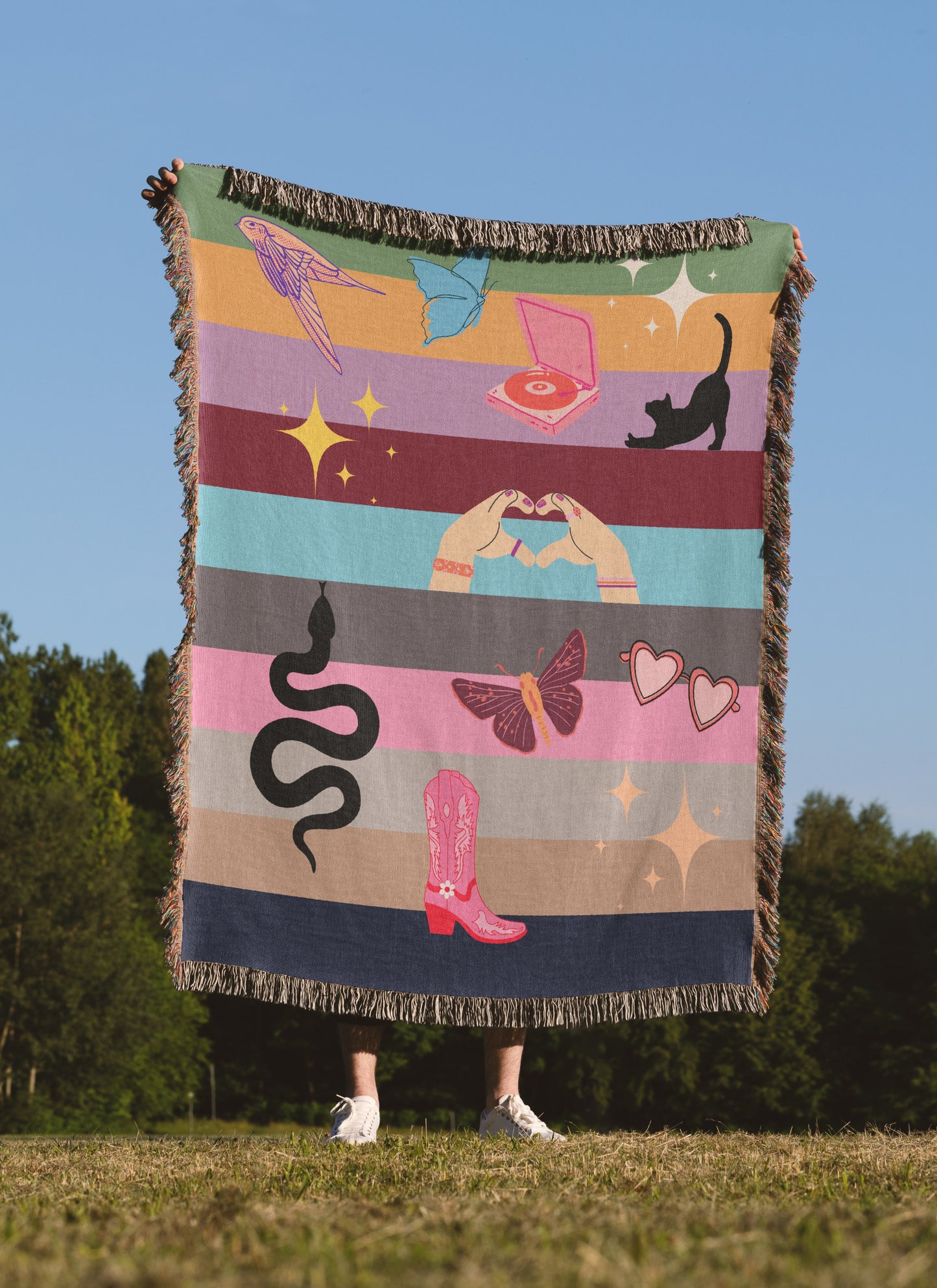 Loving Through The Eras Woven Blankets for Swifties
