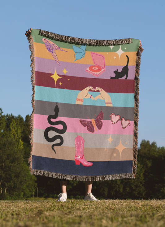 Loving Through The Eras Woven Blankets for Swifties