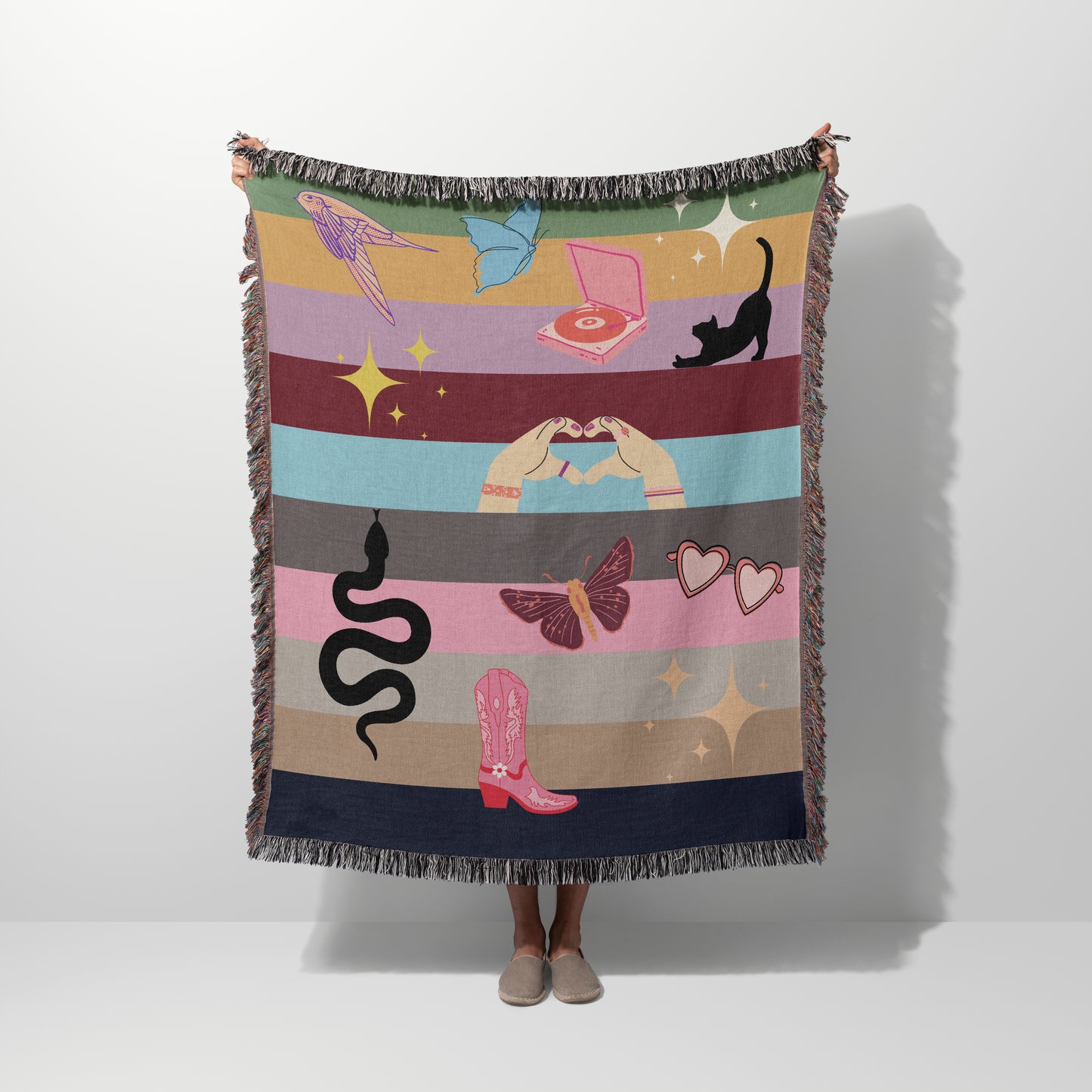 Loving Through The Eras Woven Blankets for Swifties