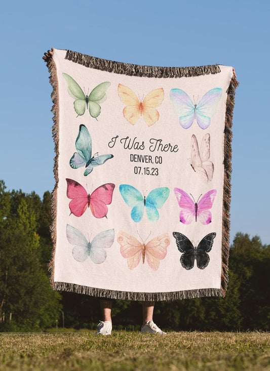 The Butterfly Eras Woven Blankets for Swifties