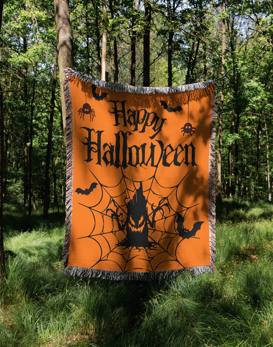 Happy Halloween Woven Blanket