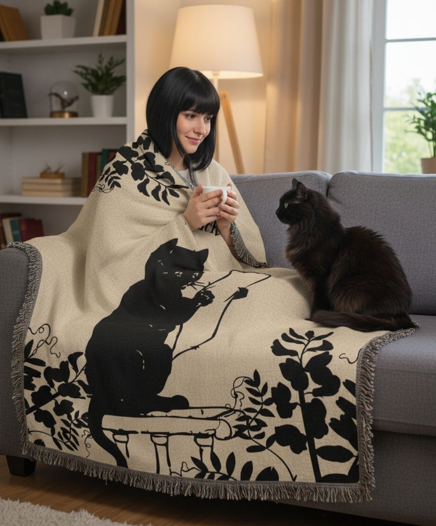 Black Cats Know Best Woven Blanket