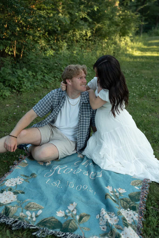 Secret Garden Anniversary Personalized Woven Blanket