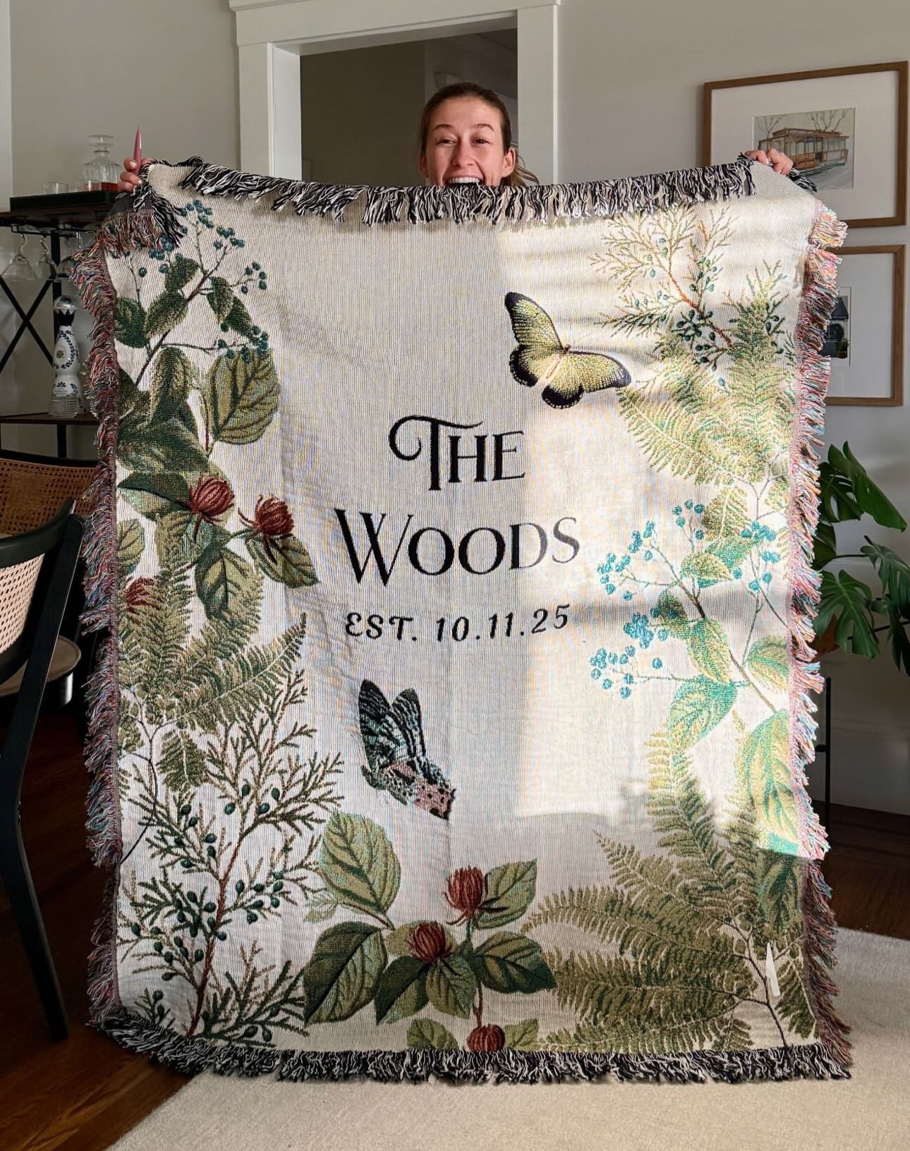 Botanical Beauty Personalized Woven Blanket