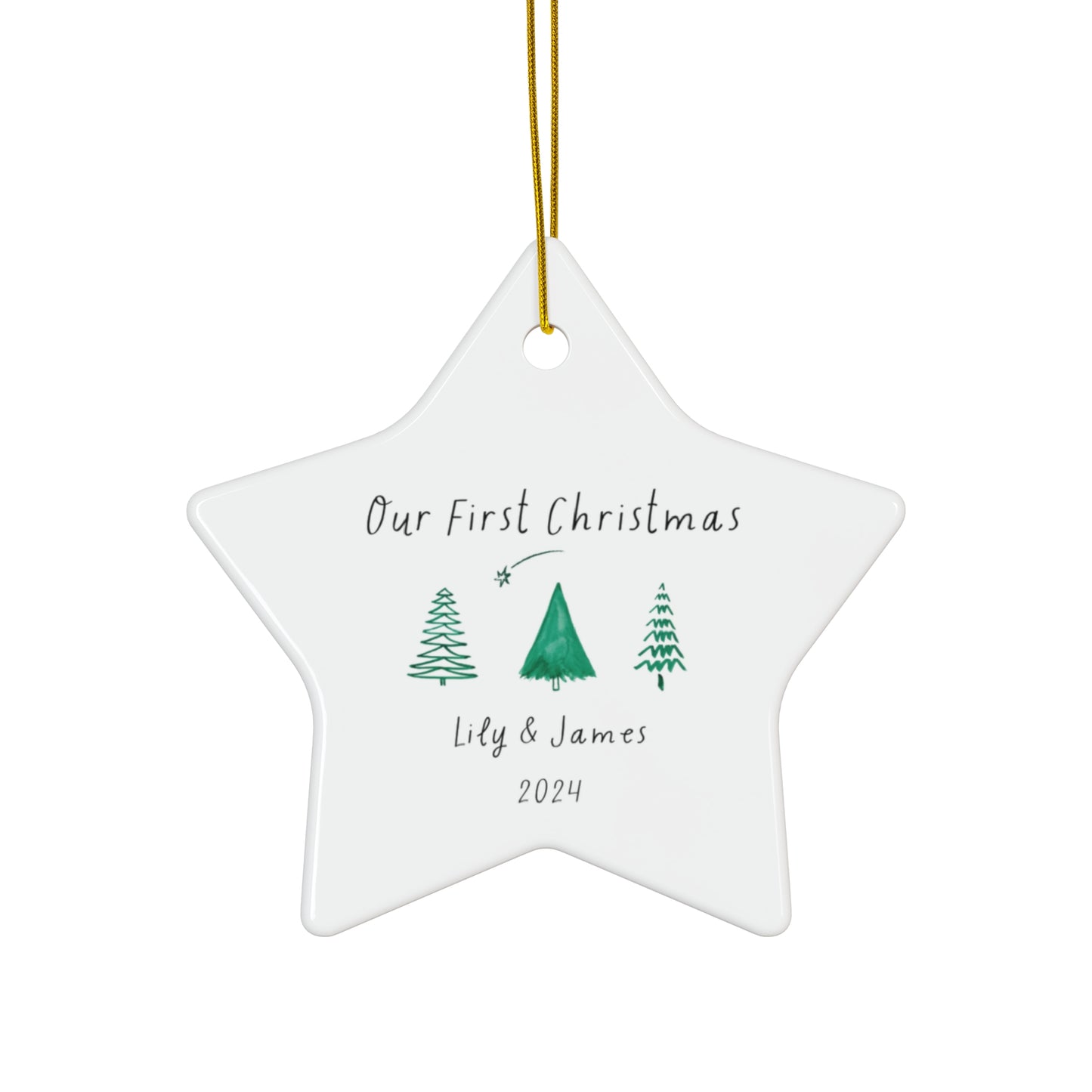 Shooting Star First Christmas Ceramic Ornament