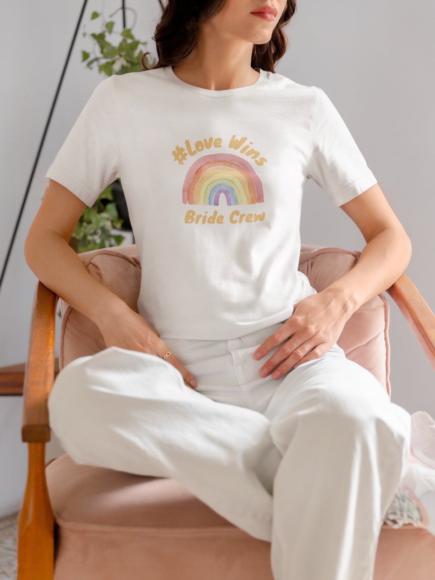 Love Wins Rainbow Bride Crew Tshirt