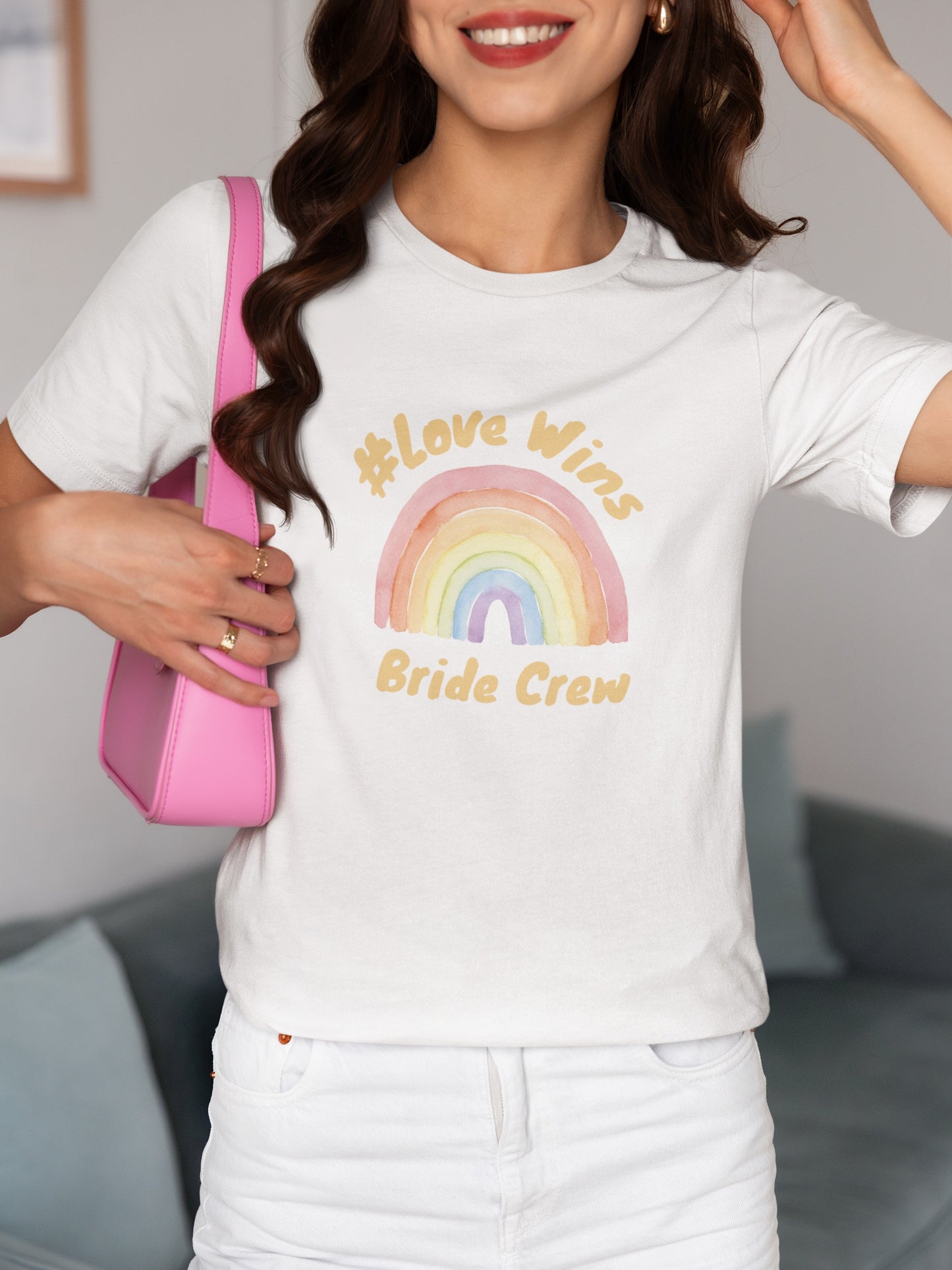 Love Wins Rainbow Bride Crew Tshirt