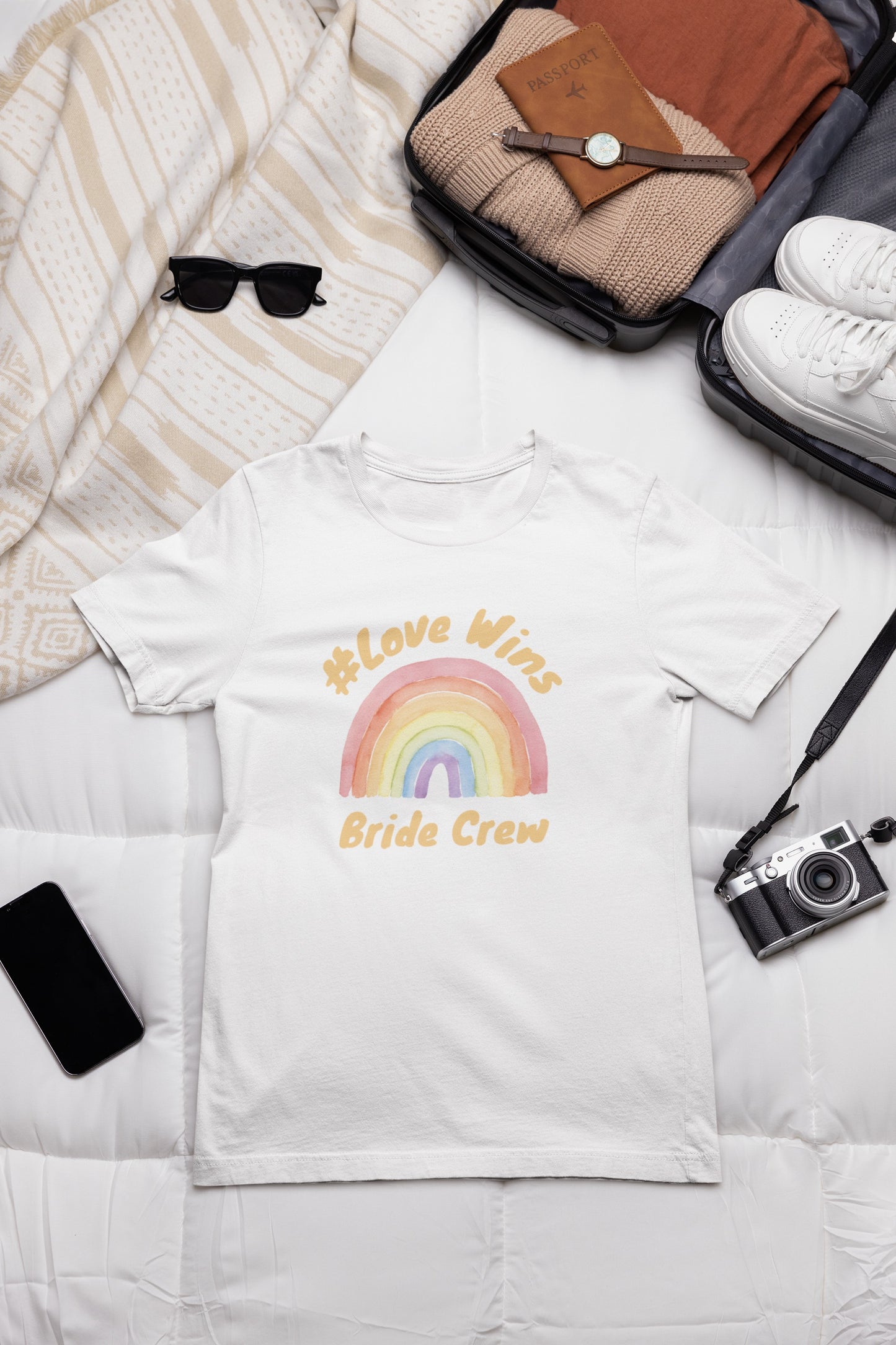 Love Wins Rainbow Bride Crew Tshirt