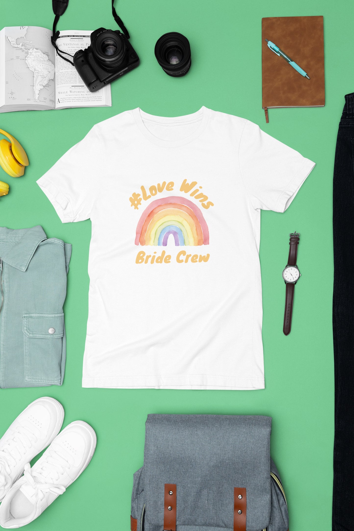 Love Wins Rainbow Bride Crew Tshirt