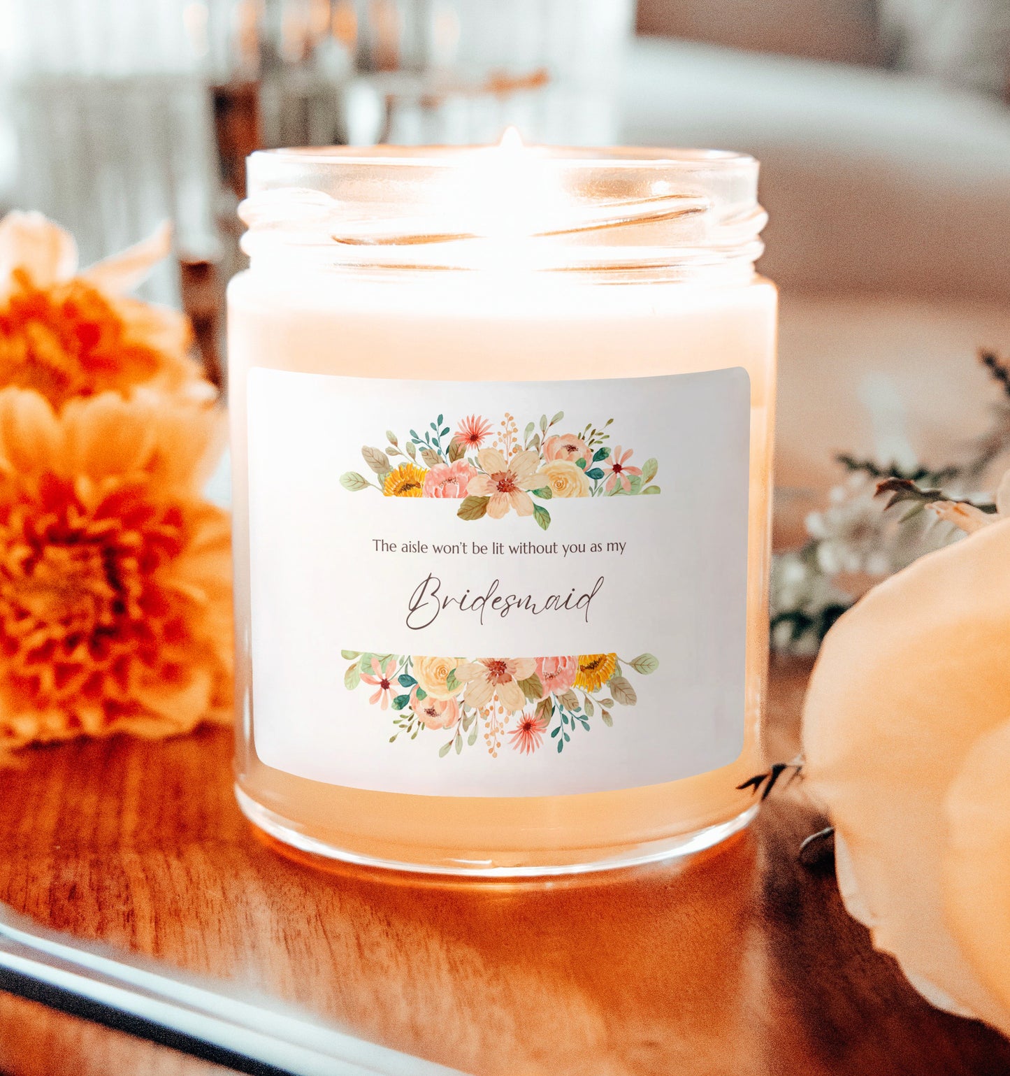 Be My Bridesmaid Proposal Candle