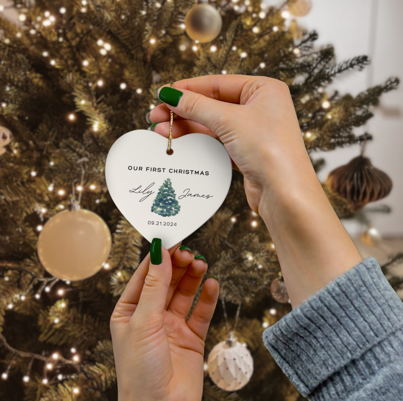 Lovely Tree First Christmas As A Couple Ornament