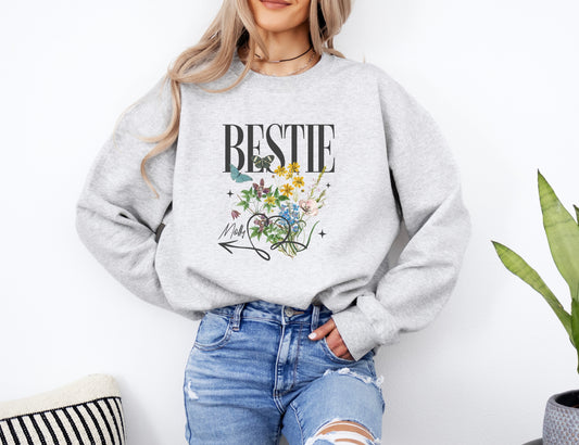 Bestie Bridesmaid Proposal Vintage Wildflower Sweatshirt