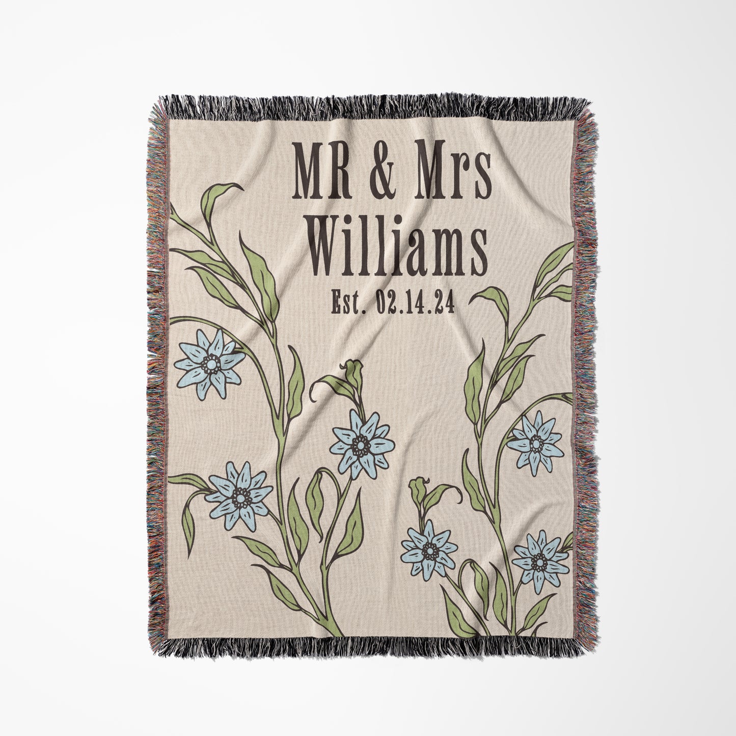 Vintage Book Cover Anniversary Personalized Woven Blanket