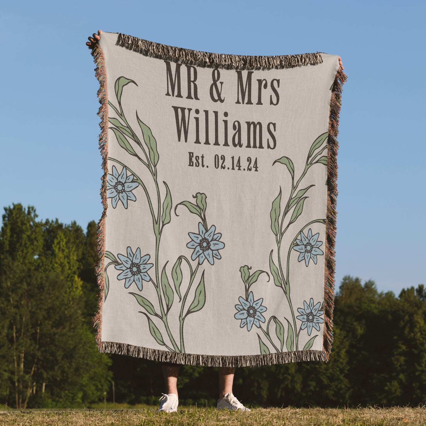 Vintage Book Cover Anniversary Personalized Woven Blanket