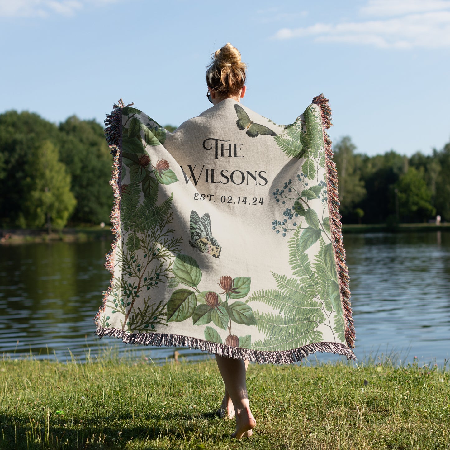 Botanical Beauty Personalized Woven Blanket