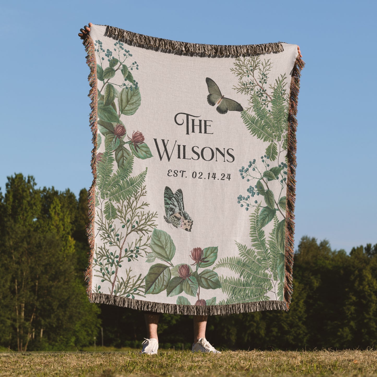 Botanical Beauty Personalized Woven Blanket