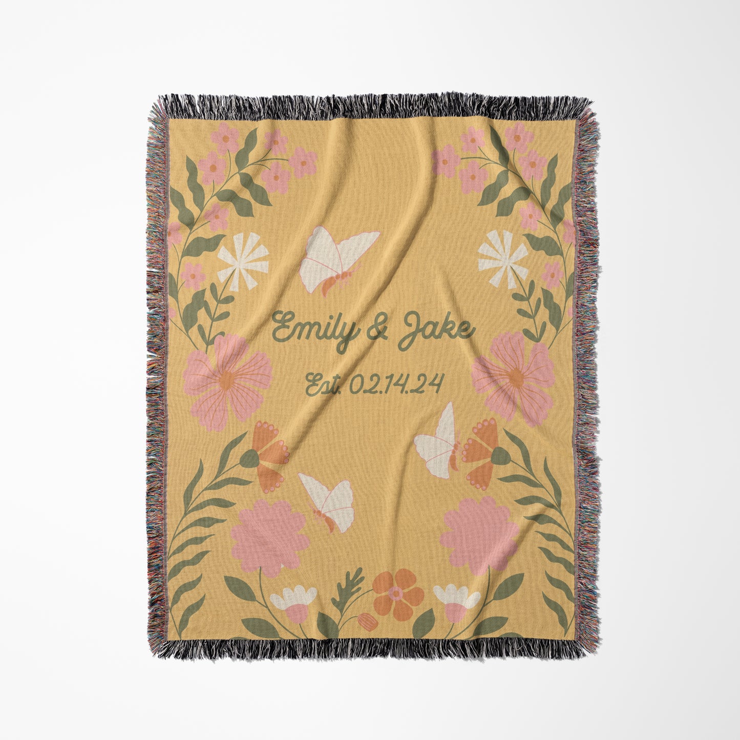 Whimsical Garden Personalized Woven Blanket