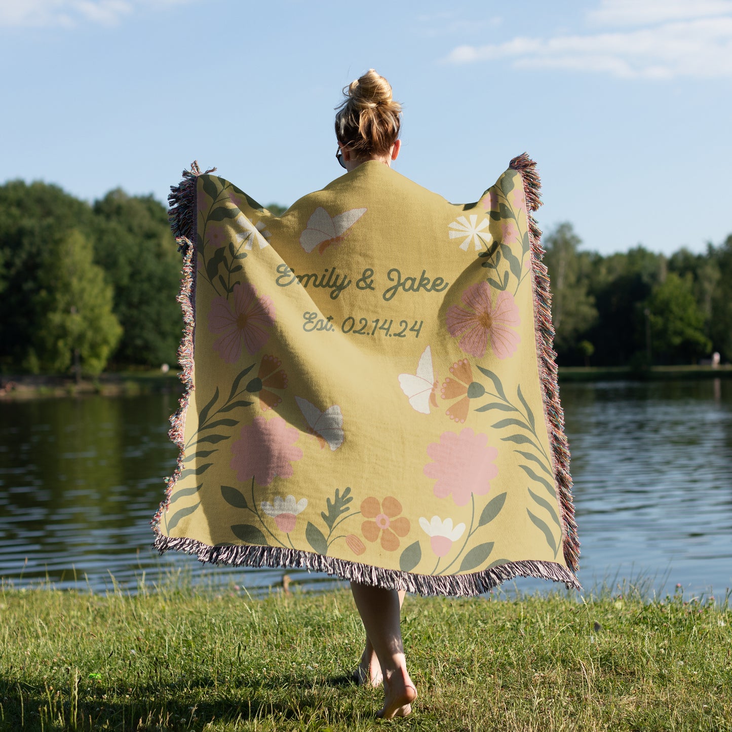 Whimsical Garden Personalized Woven Blanket