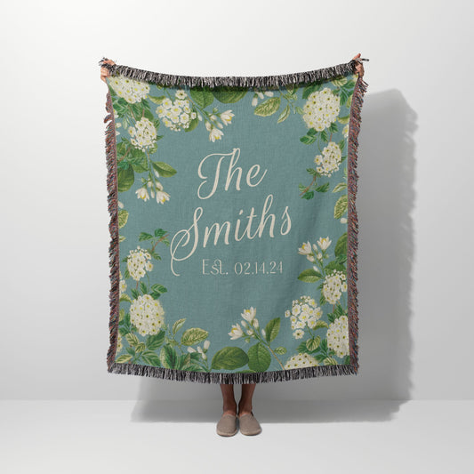 Secret Garden Anniversary Personalized Woven Blanket