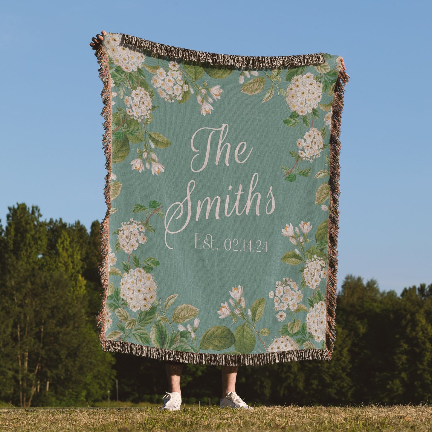 Secret Garden Anniversary Personalized Woven Blanket