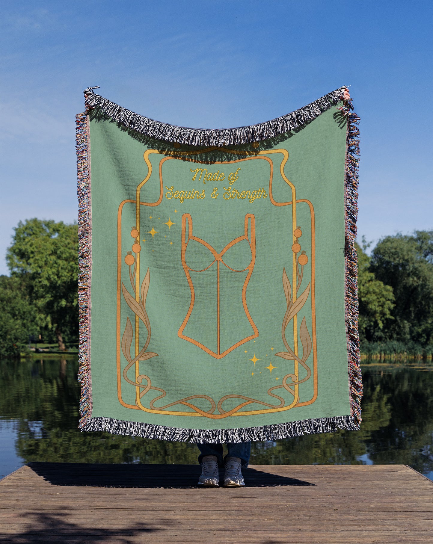 Made of Sequins And Strength Woven Blanket