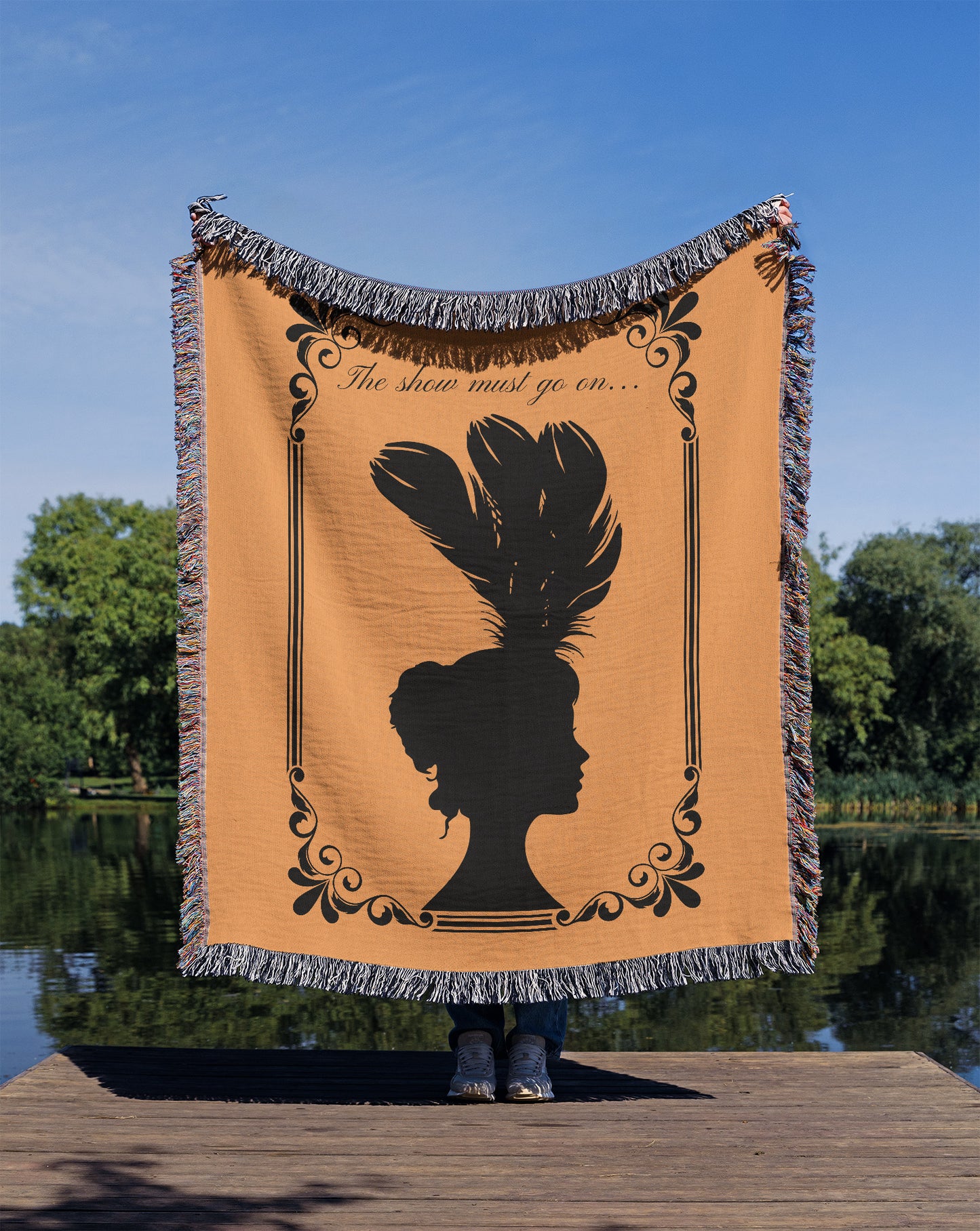 The Show Must Go On Orange Blanket