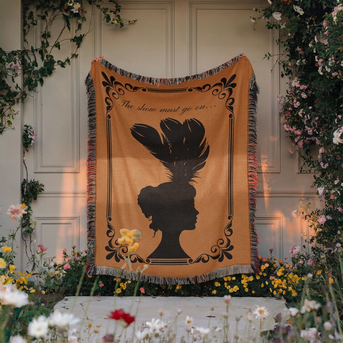 The Show Must Go On Orange Blanket