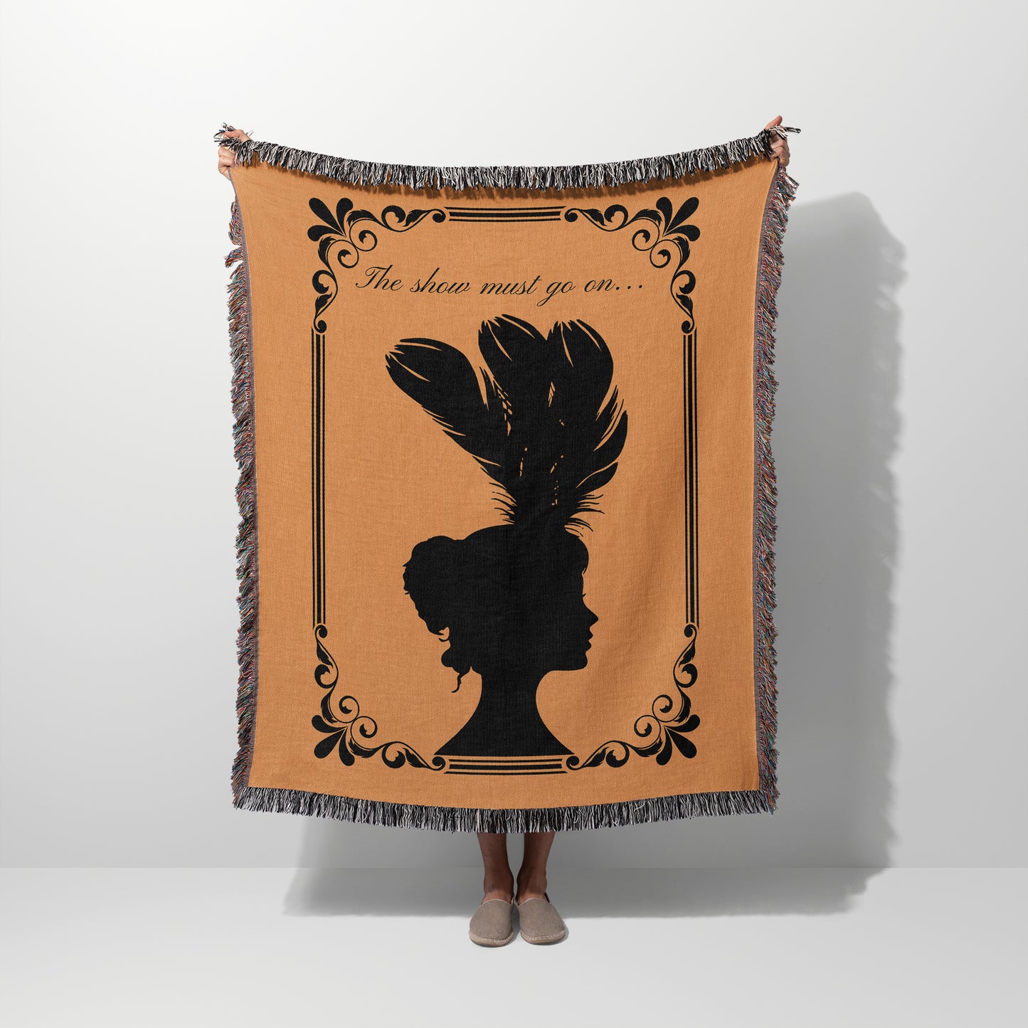 The Show Must Go On Orange Blanket