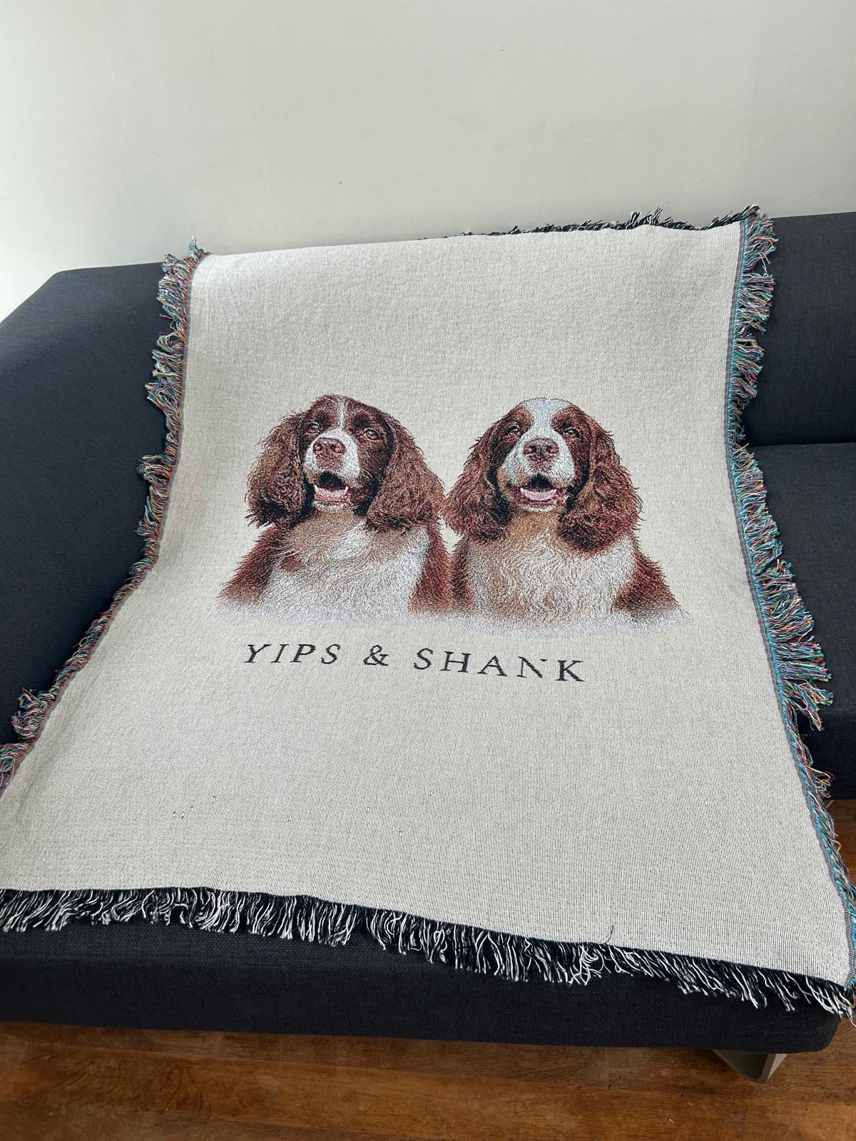 Personalized Pets Portrait Woven Blanket