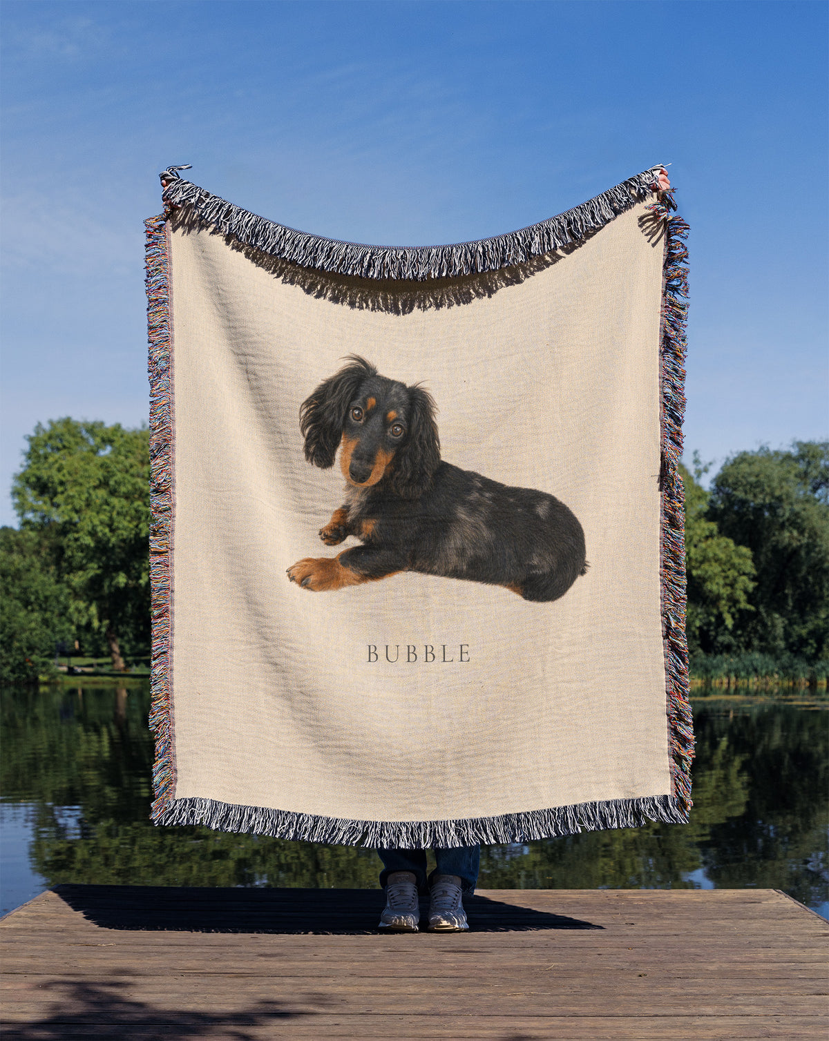 Personalized Pets Portrait Woven Blanket