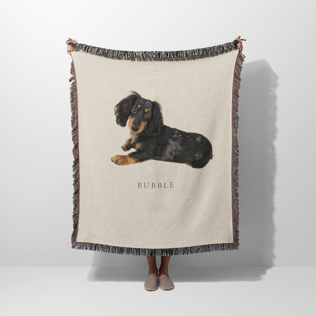 Personalized Pets Portrait Woven Blanket