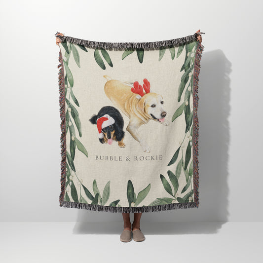 Cozy Paws Personalized Holiday Blanket