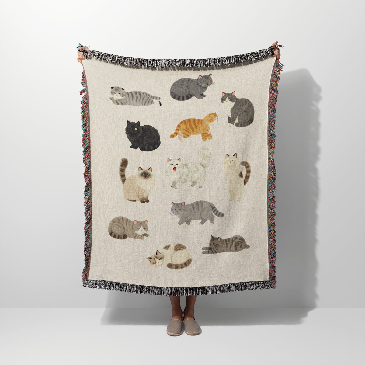 The Purrfect Cat Collection Woven Blanket
