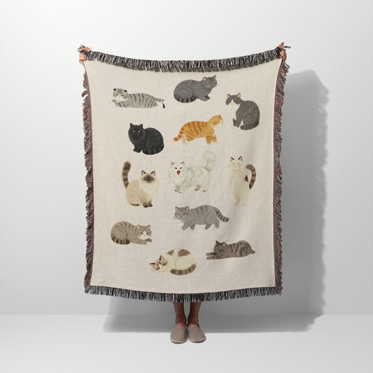 The Purrfect Cat Collection Woven Blanket