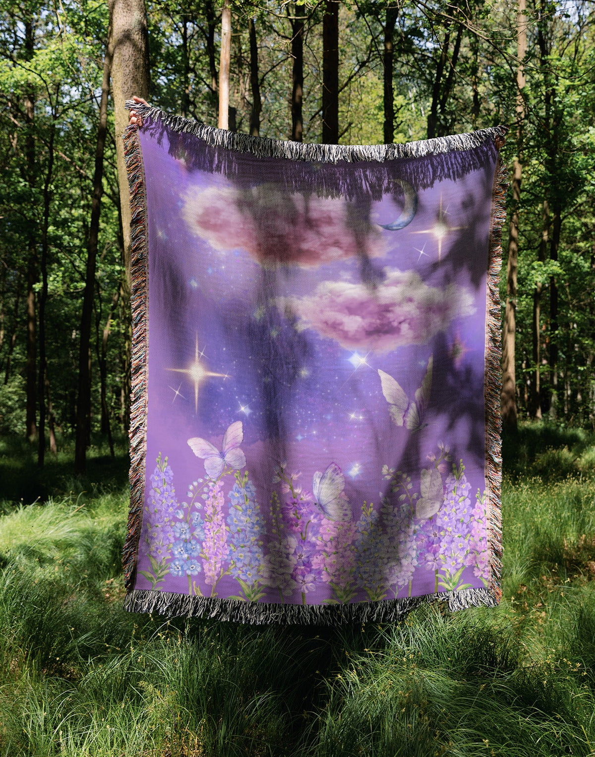 Lavender Midnight Woven Blanket