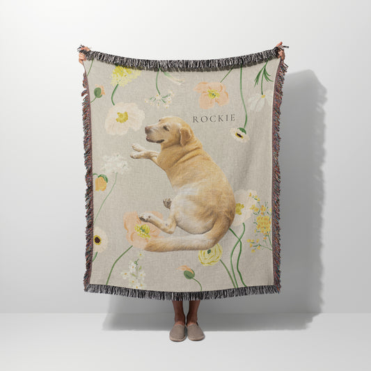 Poppy Blooms Personalized Pet Blanket