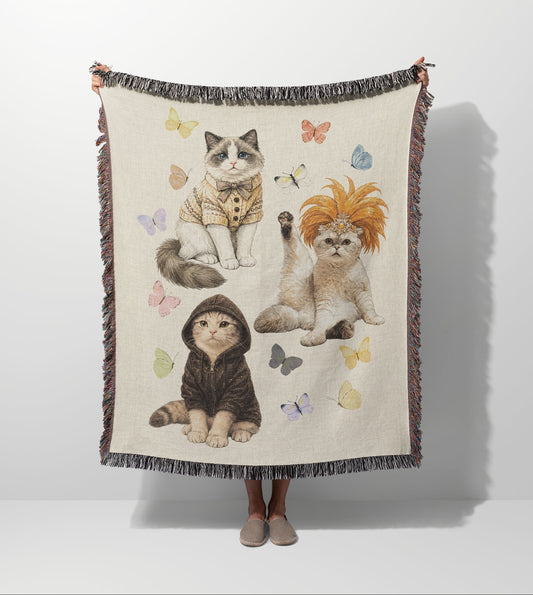 The Most Iconic Cats Woven Blankets