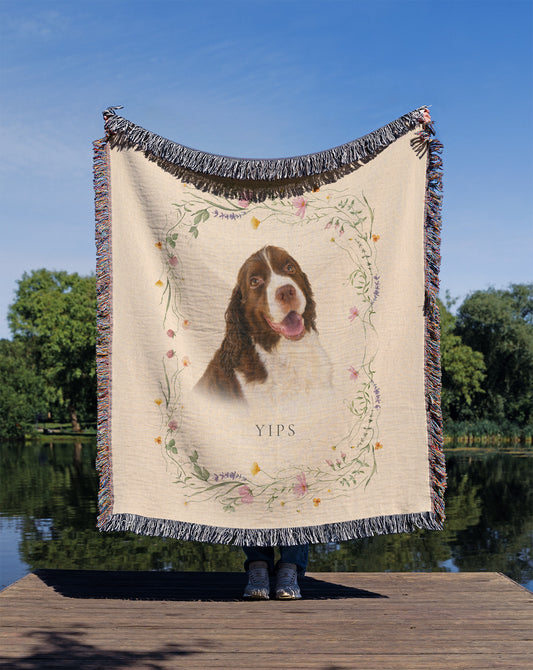 Dainty Blooms Personalized Pets Woven Blanket